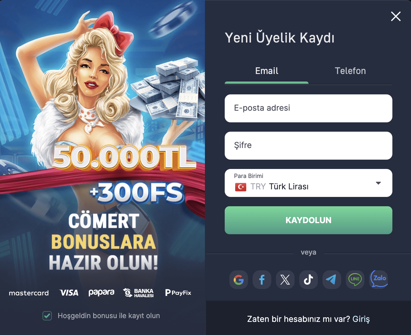 7Slots Casino Kayıt Önizleme